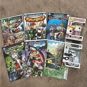 Harley Quinn POP 156, POPS 166, & Six Harley Quinn DC Comics